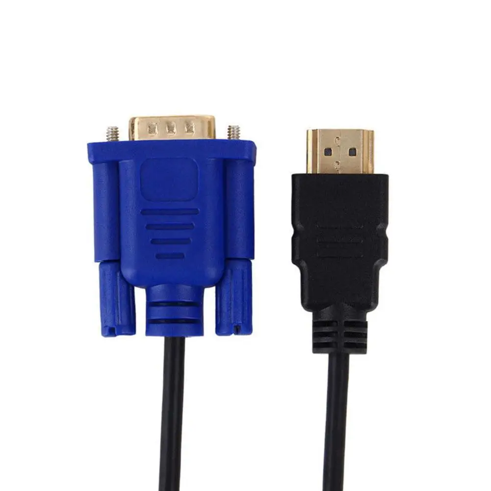 HDMI-compatible To VGA Cable Reliable Anti-interference Golden Plated HDMI-compatible Male To VGA Male Adapter For Desktop