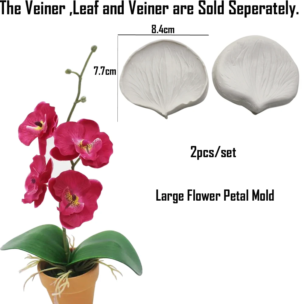 Phalaenopsis Veiner Silicone Mould Fondant Flower Cake Decorating Chocolate Gumpaste Sugarcraft Clay Cold Porcelain M2899