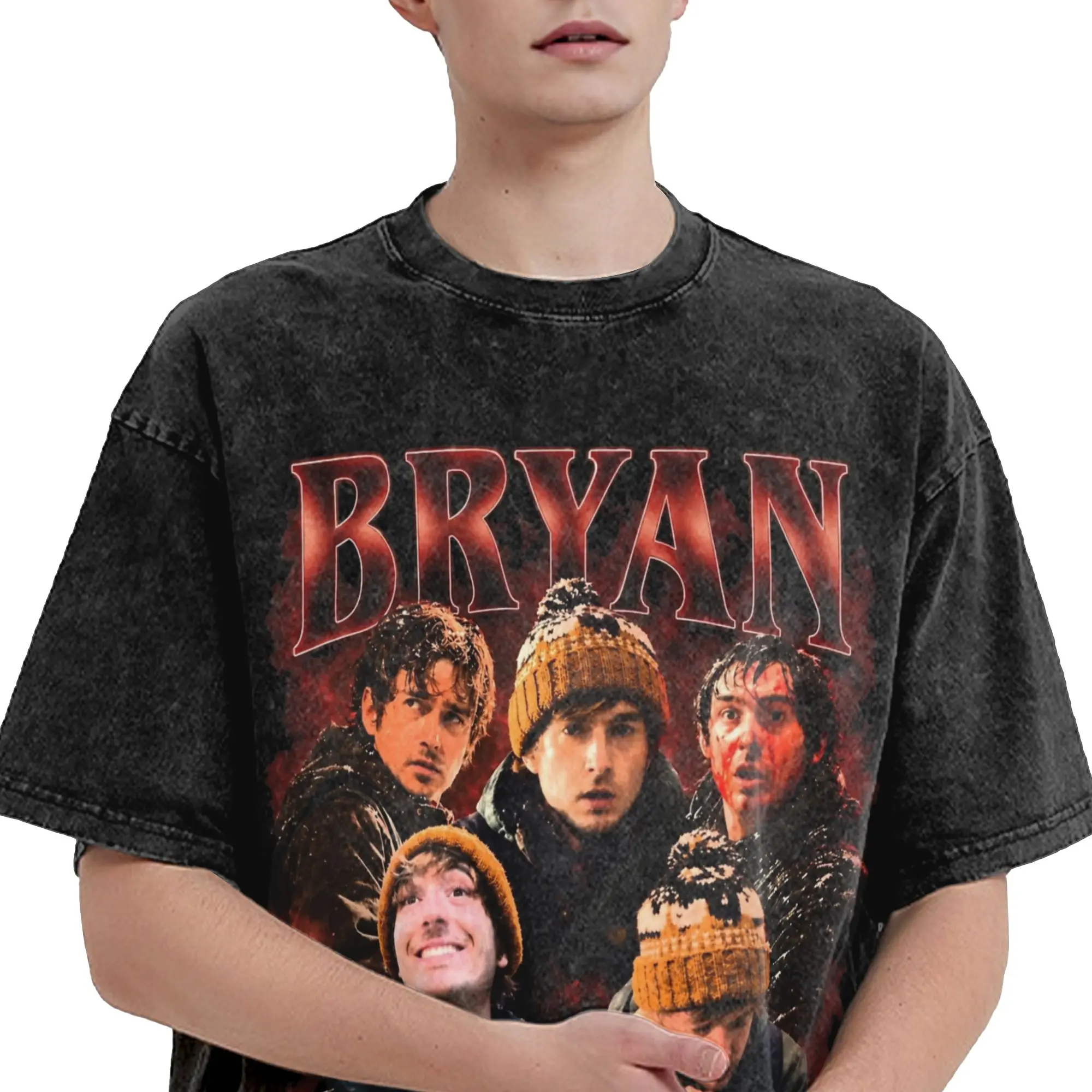 Summer Bryan RE Austin Abrams Washed Shirts Apparel Harajuku T-Shirt  Men Women Tees