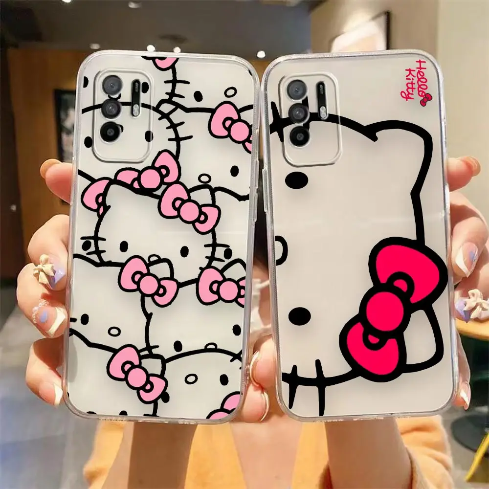 Clear Phone Case For OPPO A98 A96 A95 A94 A78 A74 A73 A58 A55 A54 A31 A17 A16 A16E A15 A9 A5 Case Shell Cartoon Hello Kitty Cat