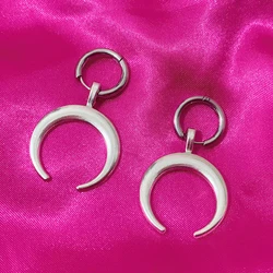 Punk Grunge Jewelry Moon Hoop Earrings Cool Aesthetic Korean Jewelry Earrings Fashion Earrings Goth Ear Rings for Women