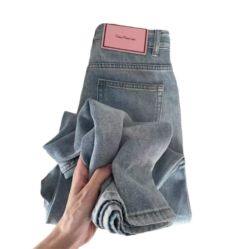 Женские широкие мешковатые джинсы Lady Vintage Y2K Punk с низкой посадкой на талии Свободные джинсовые брюки Уличная одежда Модные трешные длинные брюки для скейтборда