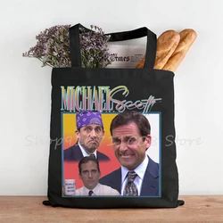 MICHAEL SCOTT Vintage Shopper Bags Women Men Shopping Bag Tote Bag Shoulder Bag Large Capacity Canvas Bags for The Office Fans