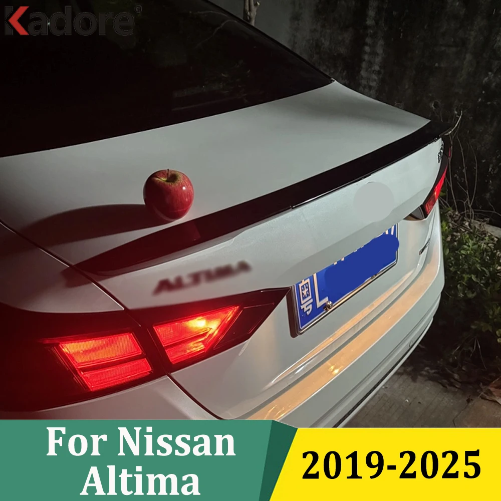 For Nissan Altima 2019-2023 2024 2025 ABS Carbon Fiber Rear Trunk Lid Spoiler Wing Cover Sticker Strip Styling Car Accessories
