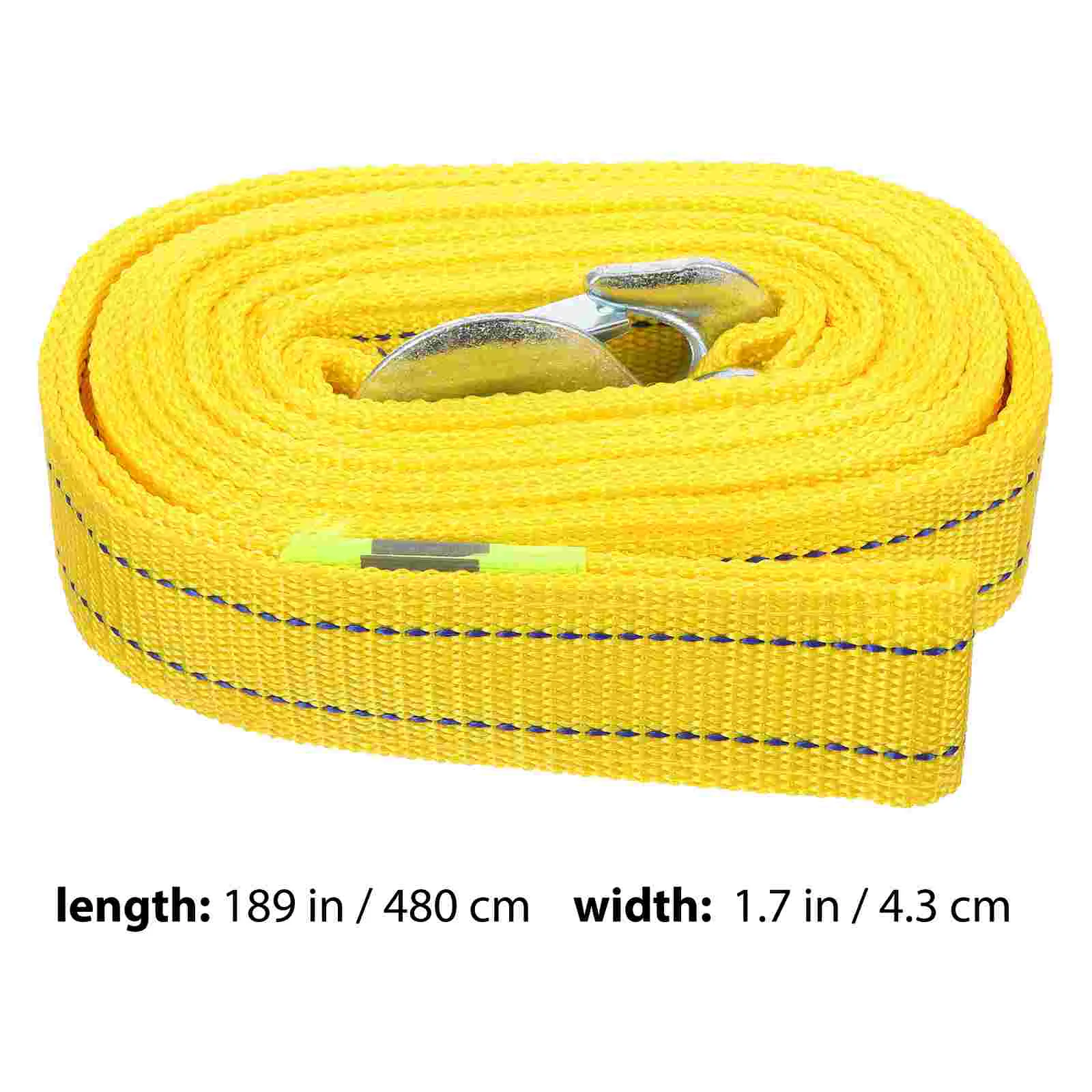 48m 5 Ton Car Trailer Rope Practical Outdoor Emergency Kit Polyester Double Layers Thicken Tow Rope (Yellow)