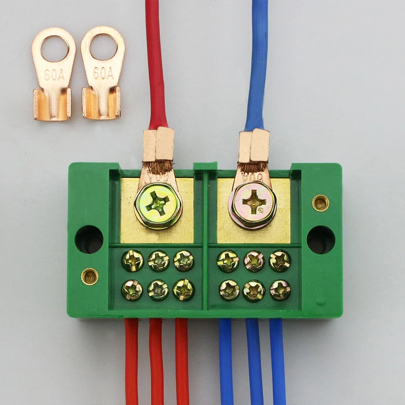 1Pc Wire Terminal Box Single Phase 2-IN 6/8-OUT FJ6/JHD Household Wire Connector Terminal Block.