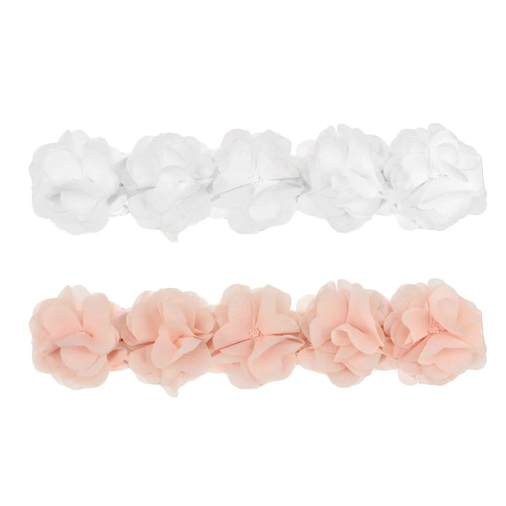 

2Pcs Adorable Baby Girls Headband Hair Band Super Soft Flexible Stretchy Five Flower Headdress for Newborns Toddlers Photography