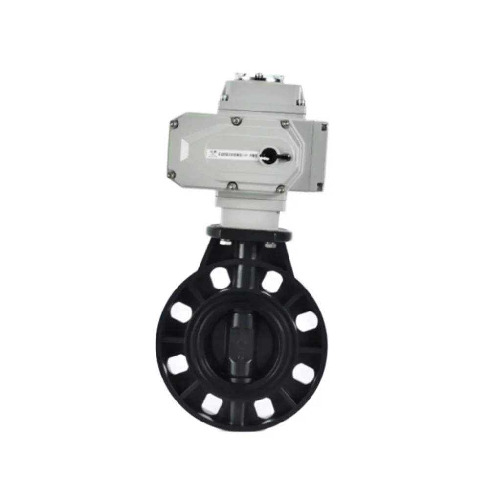 PVC Electric Actuated Butterfly Valve UPVC Motorized Electrically Controlled Valve Pneumatic Power