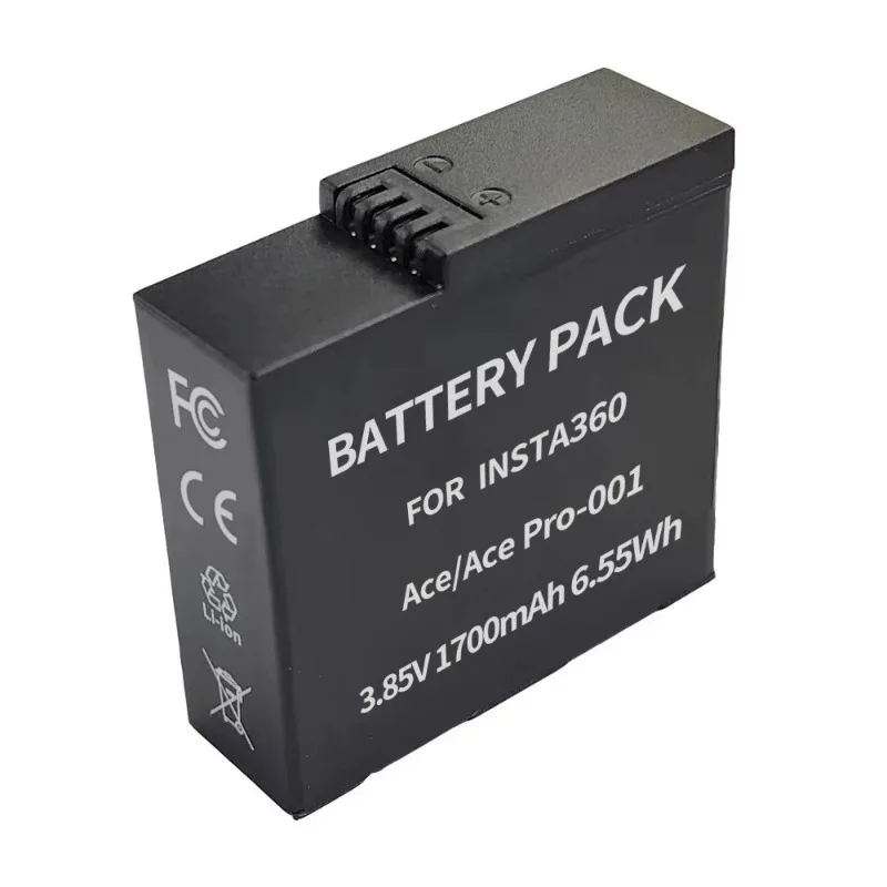3.85V 1700mAh Rechargeable Lithium Battery Charger Set For Insta360 Ace Ace Pro Full Decoding Action Camera