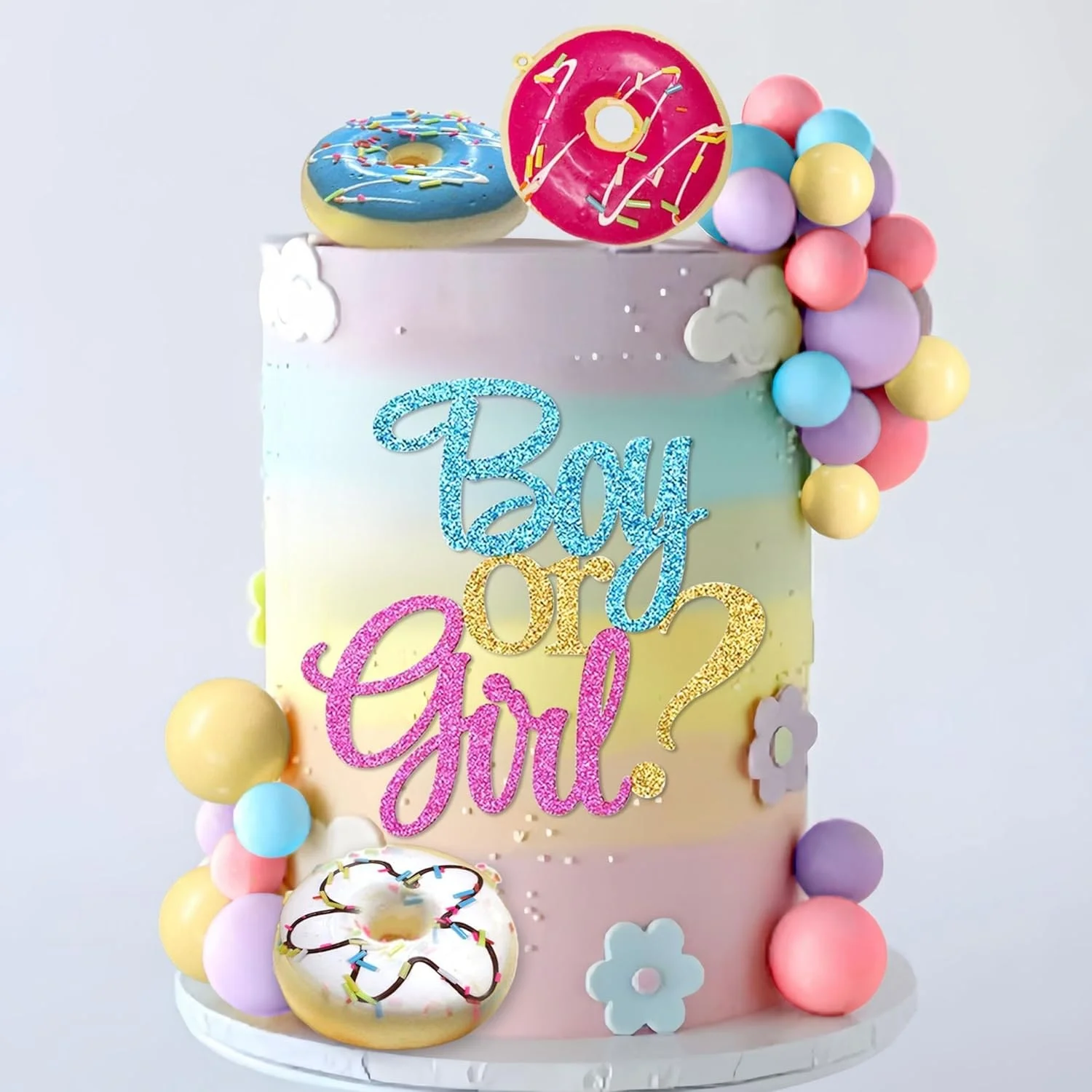 Decoración para Pastel de Donuts RGT, Adornos de Baby Sprinkles, Bolas de Macaron, Mini Donuts, Decoración para Cupcakes para Fiestas de Cumpleaños y Baby Shower