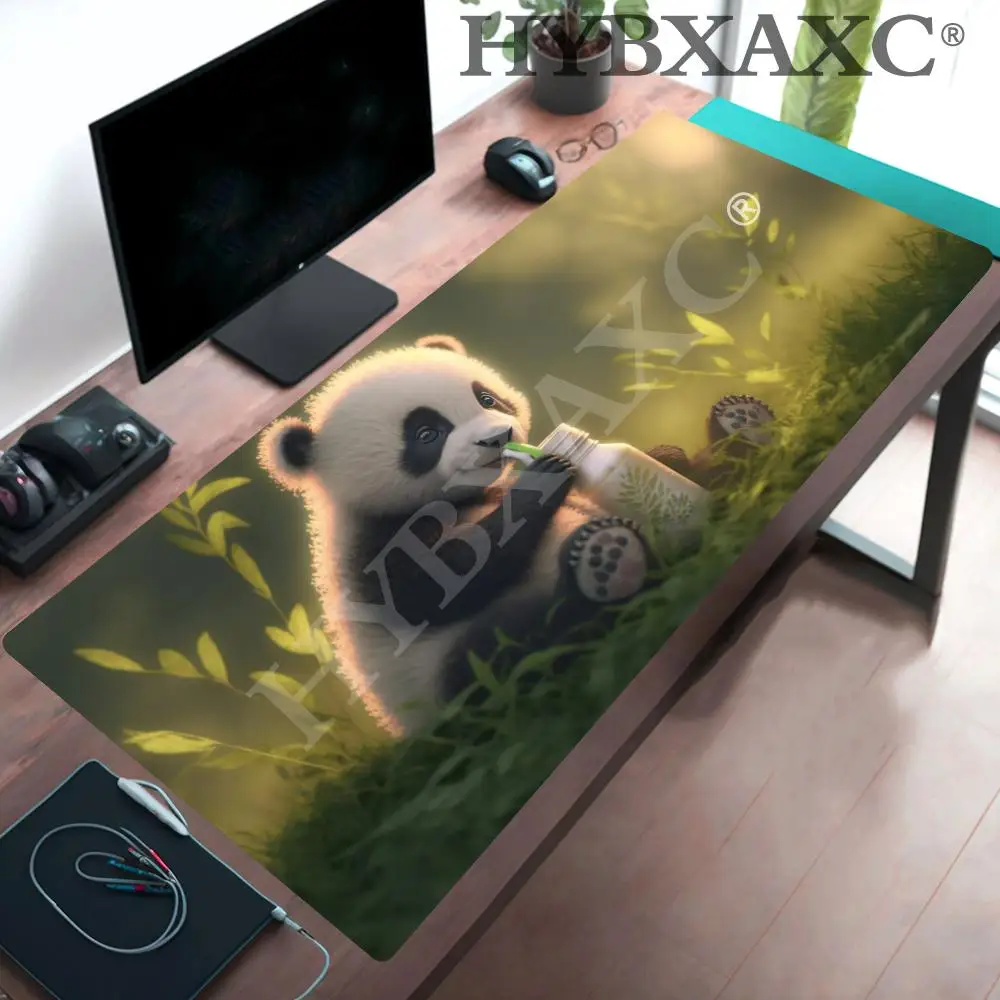 HYBXAXC Cute Panda Collection Mouse Pad Set, Aesthetic Bamboo Forest Large Gaming Mousepad for Office Panda Lovers