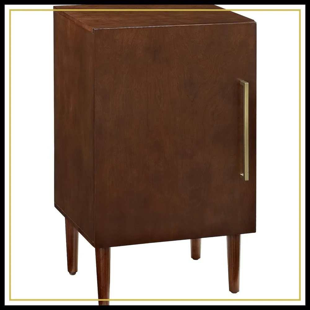 

Record Player Stand with Vinyl Storage, Mahogany