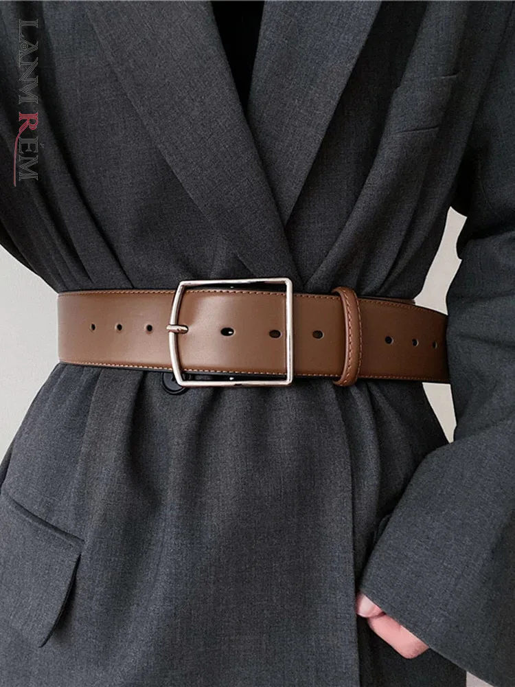 LANMREM Leather Women's Belt All Match Decoration Blazer Coat Dress Multi-color Fashion Tide Belts 2025 Spring New 23C3043