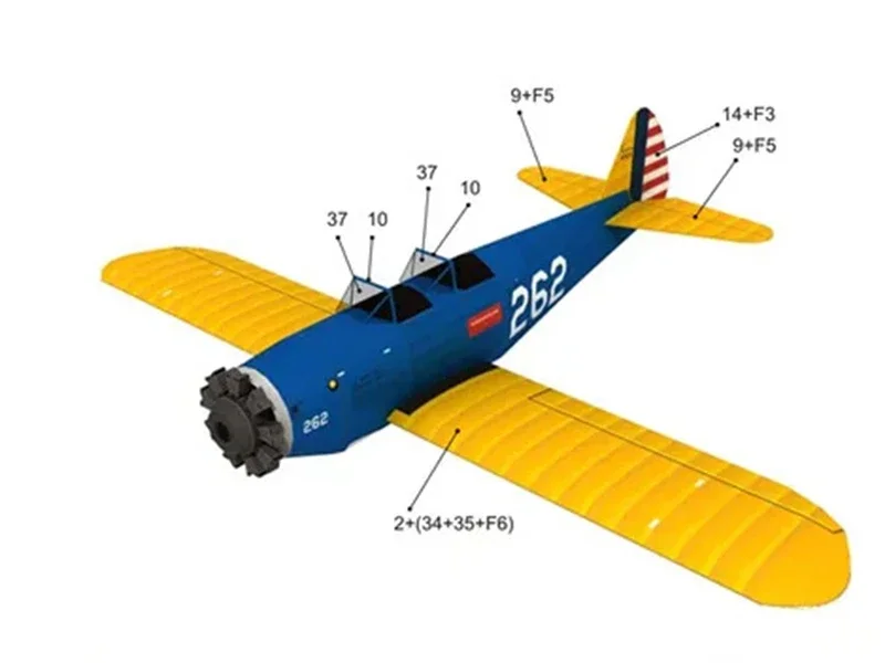 1:40 Scale Boeing Pt-17 Trainer DIY 3D Paper Card Model Building Sets Construction Toys Educational Toys Military Model