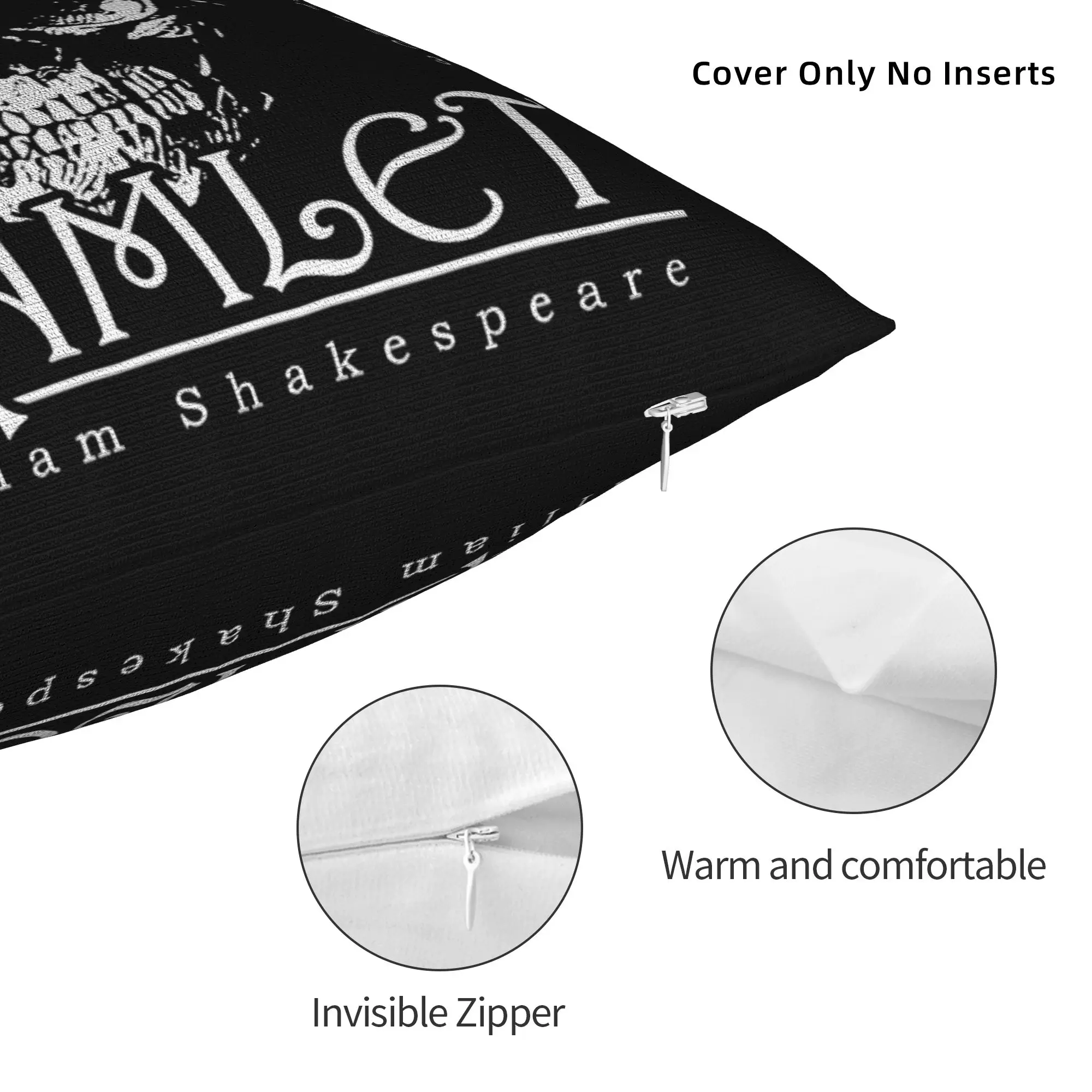 Soft Shakespeare Hamlet Skull Pillowcase Polyester Cushion Cover Decorations To Thine Own Self Be True Pillow Case Cover Seater