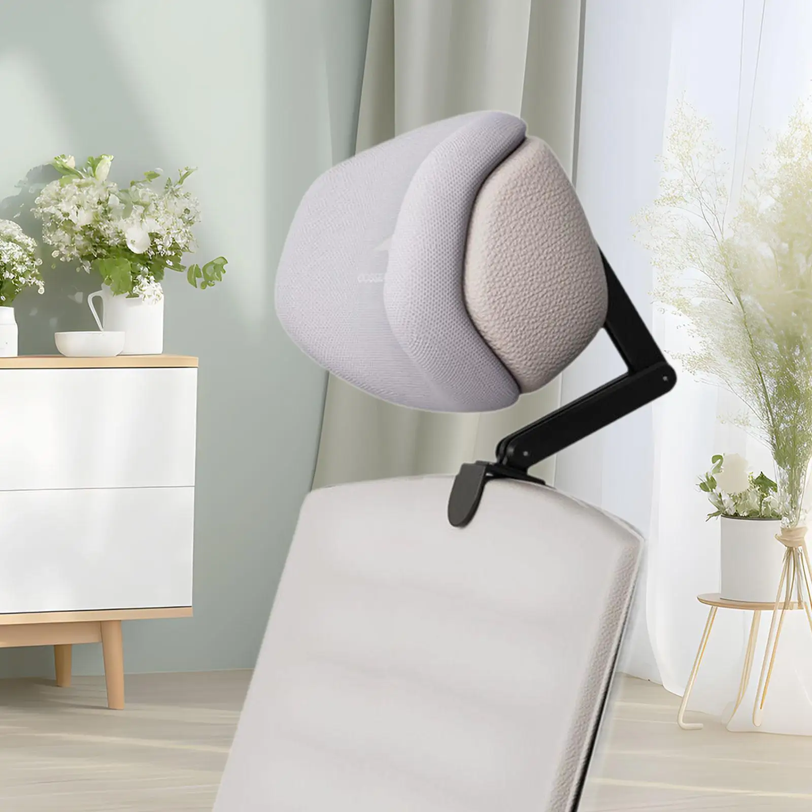 Office Chair Sponge Headrest Attachment Breathable Adjustable Height Angle