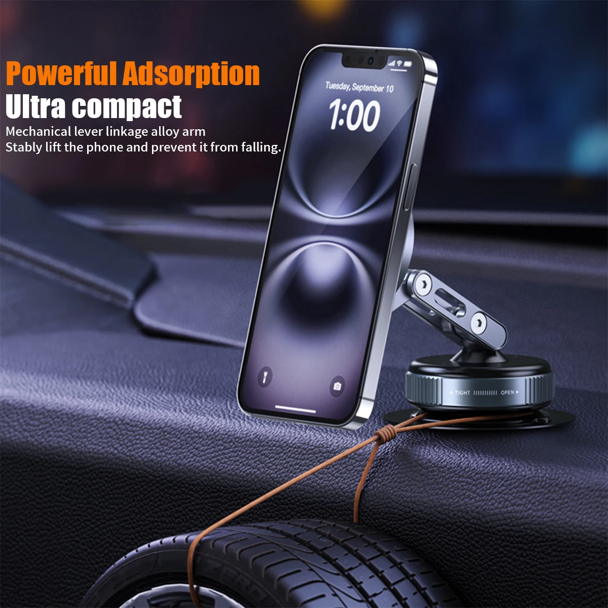 Upgraded 360°Vacuum Magnetic Phone Holder Magnetic Car Phone Mount Hands-Free Suction Cup Phone Holder For Car Gym Driving