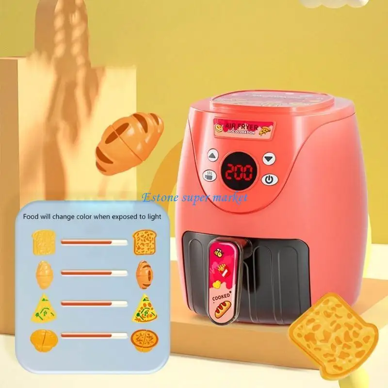 090b Air Fryer Fingt Chef Toy Education Music Kitchen Activity Kids Interactive Fine Motor Taking Toy