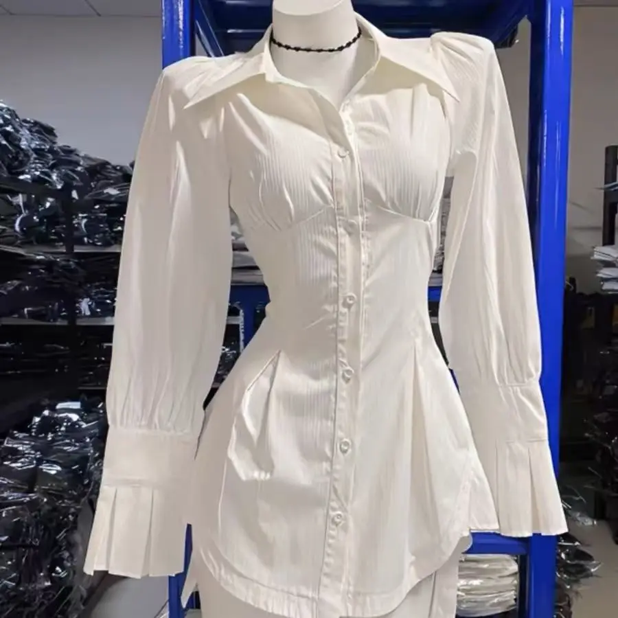 

Y2K Vintage Shirts Women Gothic Long Sleeve Blouse Women Office Ladies Korean Fashion Elegant Tunic Chic Tops New Women Shirt