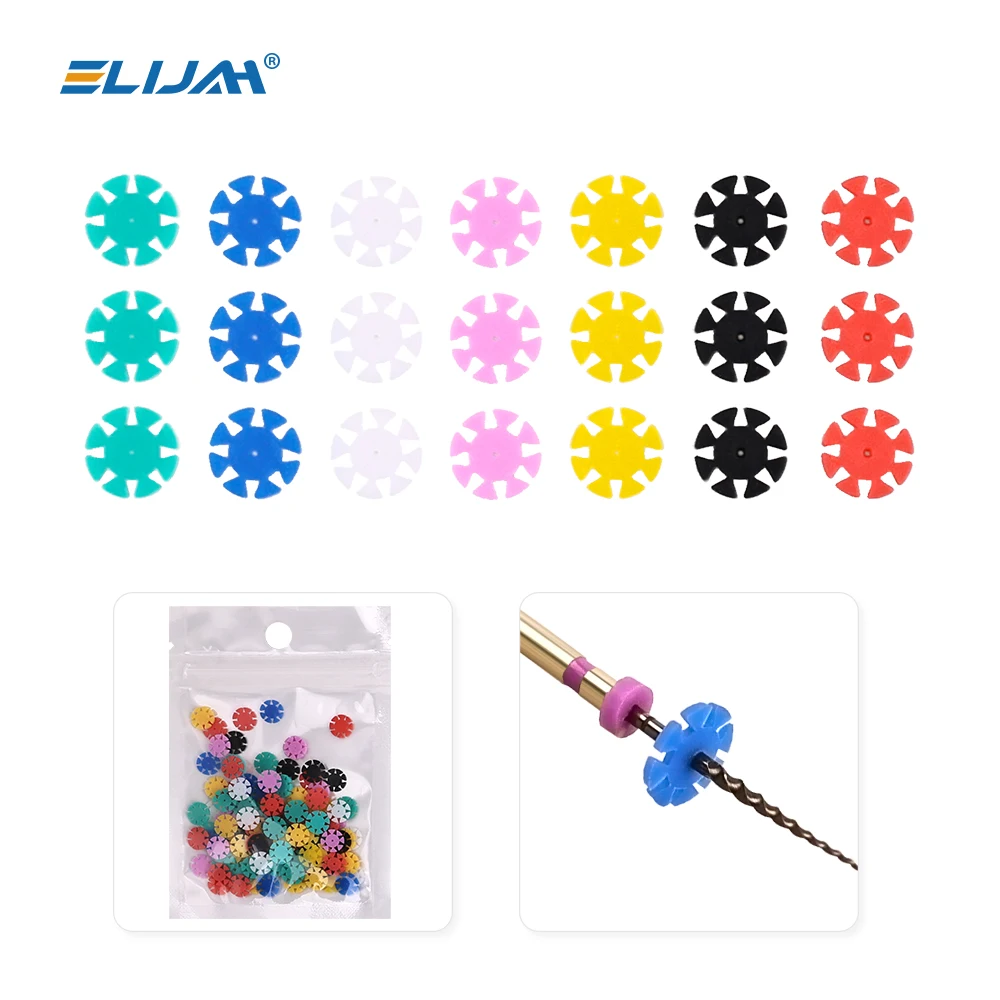 100Pcs/Bag Dental Disinfection Marking Circle Endo Files Counters Denspay Silicone Endo Dentistry Stopper Dental Materials