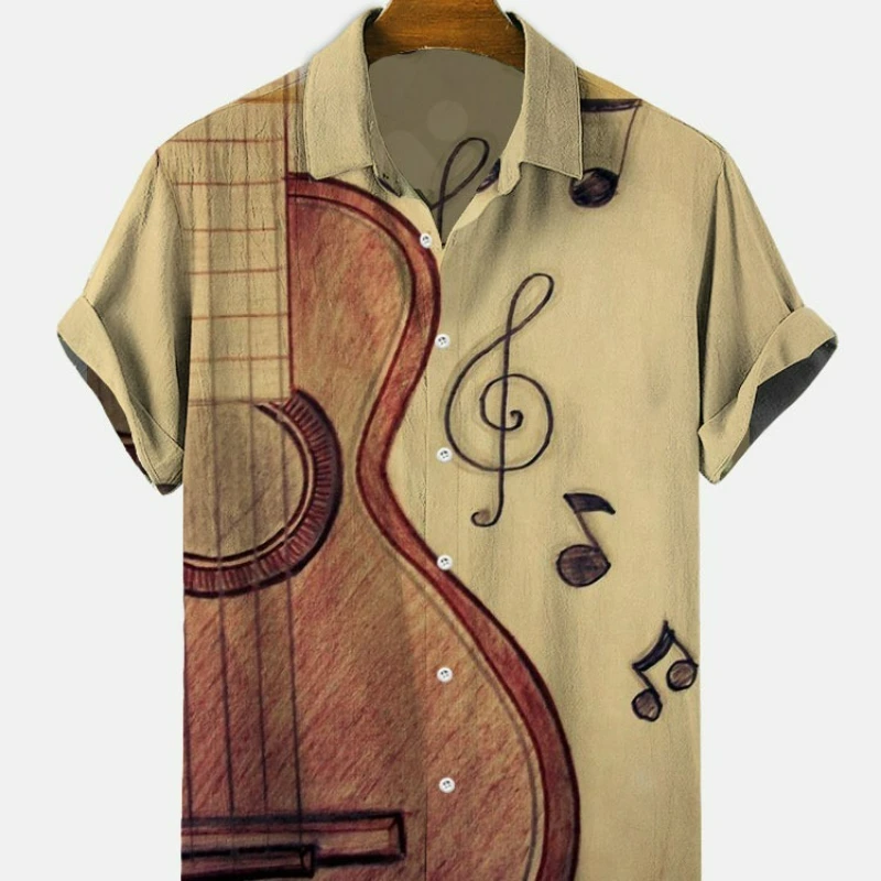 

Summer New Large Size Men's Casual Fashion 3D Digital Printing Short Sleeve Shirt Masculinity Fresh and Fashionable Temperament
