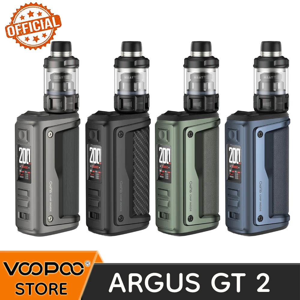 VOOPOO Argus GT II กล่อง Mod 200W ชุดอิเล็กทรอนิกส์บุหรี่ Vaporizer 6.5Ml PnP Pod ถัง Vaper Vape Mod ชุด GENE.TT 2.0ชิป IP68