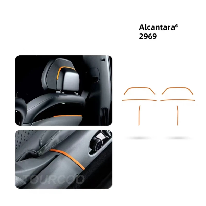 For Zeekr 7X 2024 2025 Car Seat Rear Side Metal Decorative Protective Sticker Alcantara Interior Accessories