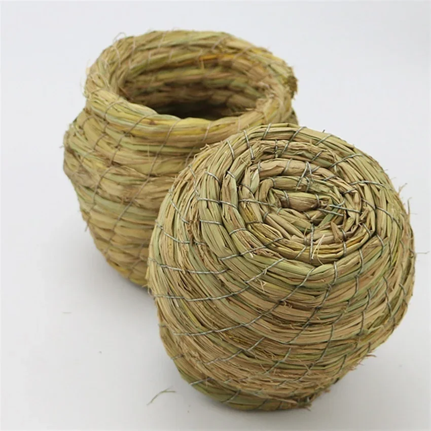 Handmade Straw Natural Bird Nest/Pigeon Bird House Parrot Nest Warm Pet Bedroom Courtyard Bird Cages Adornment