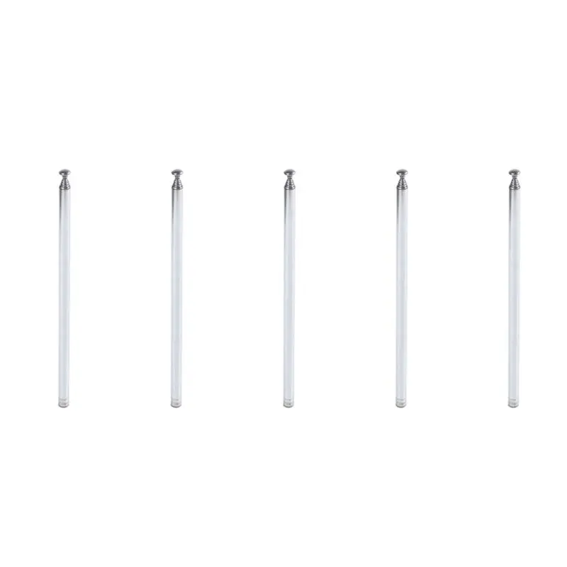 AA08-5Pcs 96Cm Length 7 Section Telescoping Stainless Steel AM FM Radio TV Antenna