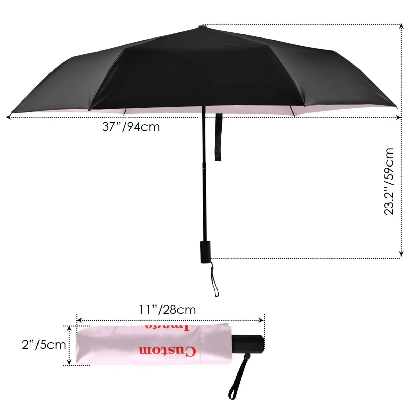 New Windproof Three-fold umbrella 6K Female Male Custom Pattern High Quality Business Umbrellas Women Parasol