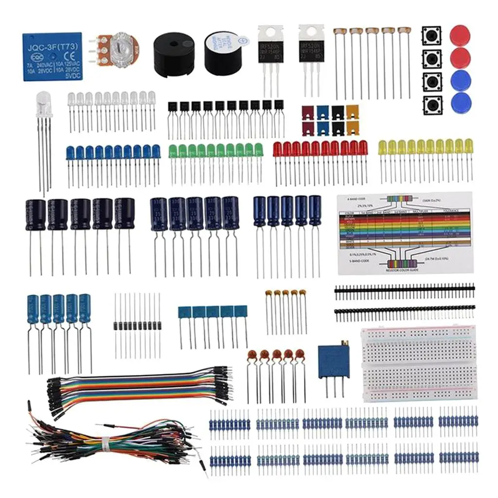 Electronic Component Basic Starter Kit with Sensor, Precision Potentiometer,
