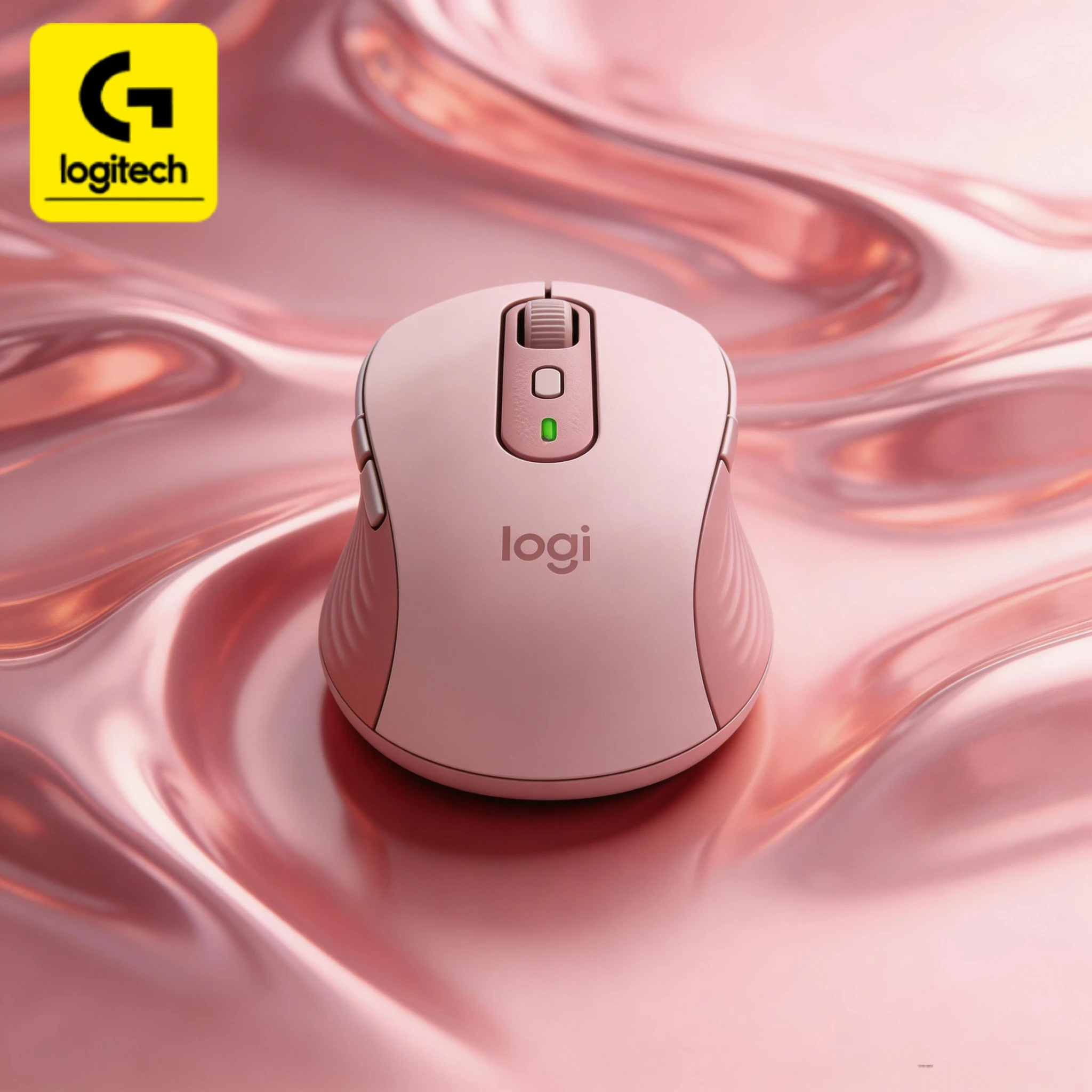 

Беспроводная мышь Logitech M750/M650L, черно-бело-розовая цветовая гамма, с функцией переключения двух режимов работы.
