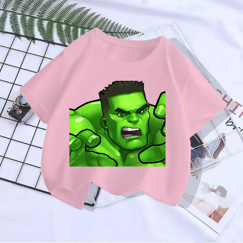 تي شيرت Avengers للأطفال مطبوع عليه Marvel تي شيرت صيفي بأكمام قصيرة ملابس قطنية للأطفال