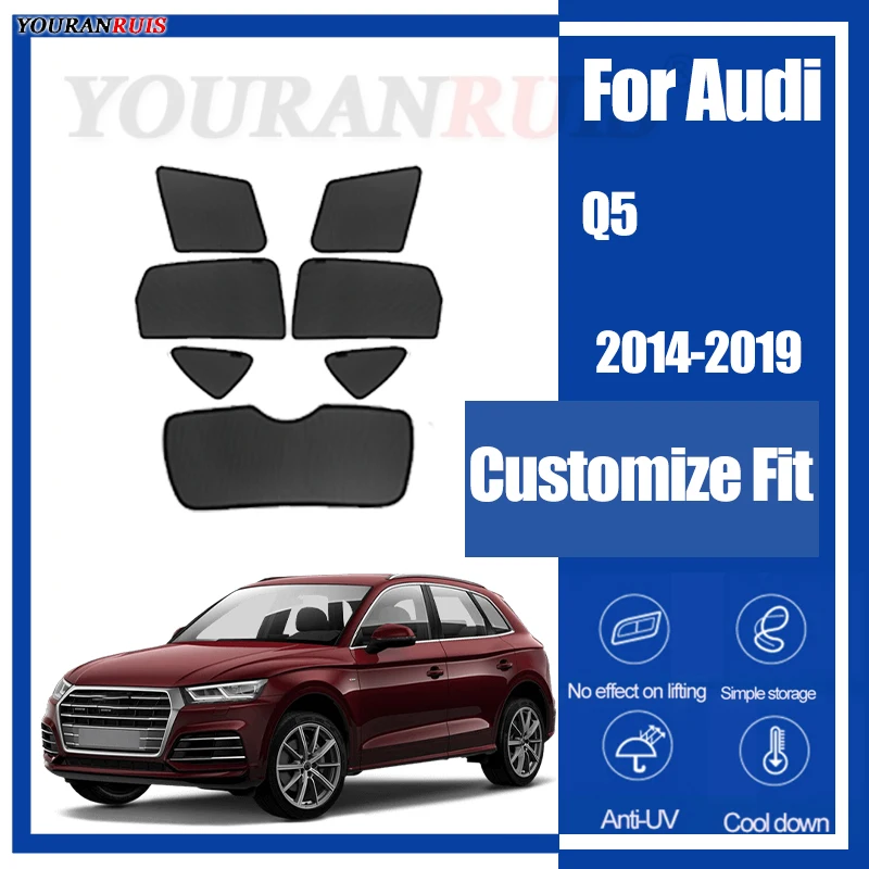 

Настройте для Audi Q5 SUV 2014-2019, боковые окна автомобиля, солнцезащитные шторы, сетчатая теплоизоляция, защита конфиденциальности, аксессуары