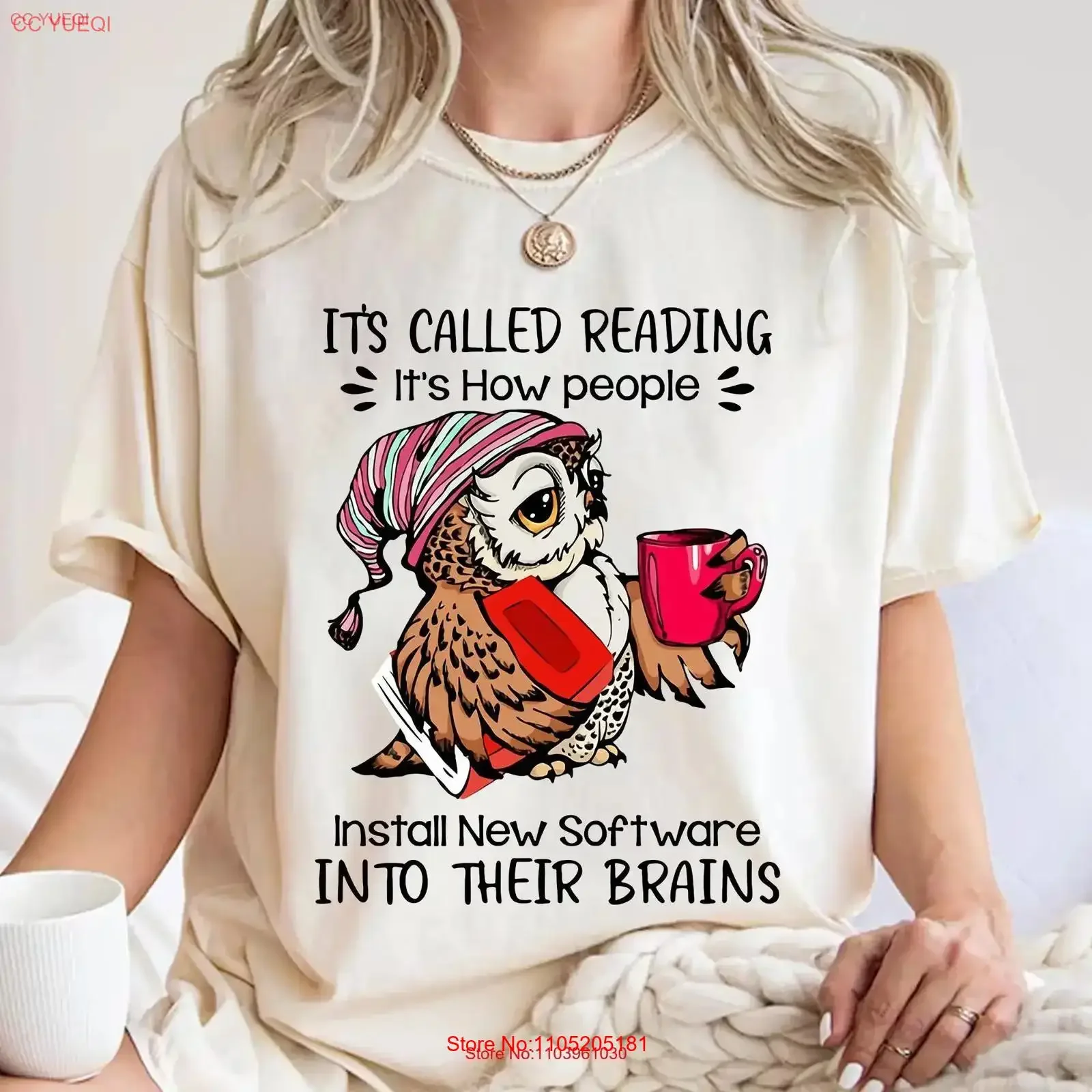 Camiseta divertida para amantes de los libros, llamado leer cómo las personas instalar un nuevo Software, lindo búho para ratones de biblioteca, vintage lavado