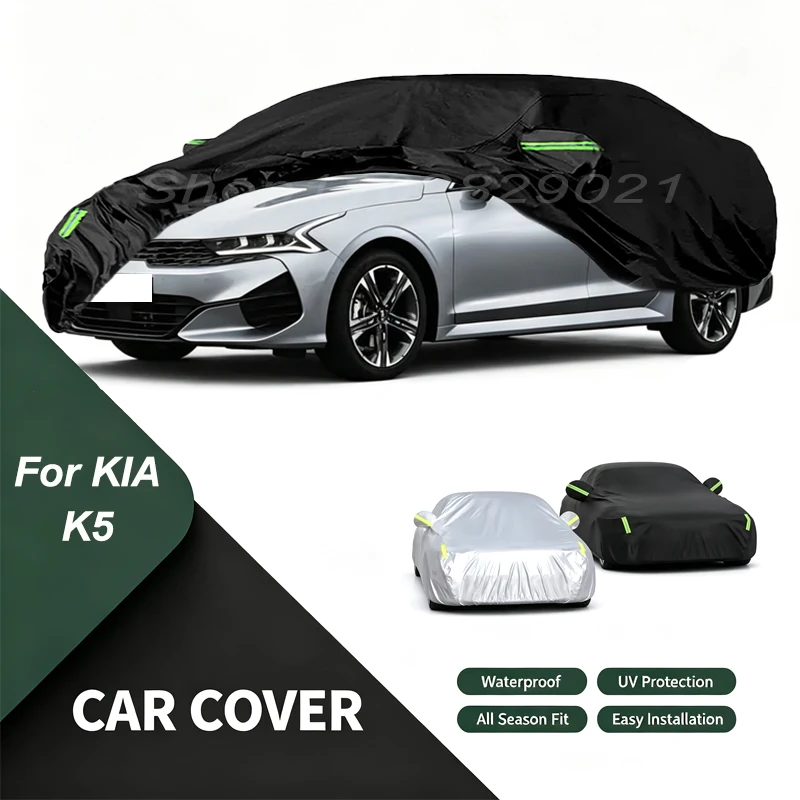 Car Cover For KIA K5 Waterproof Dustproof Outdoor Protection, UV Snow Sun Resistant Auto Exterior Cover Car Sunshade