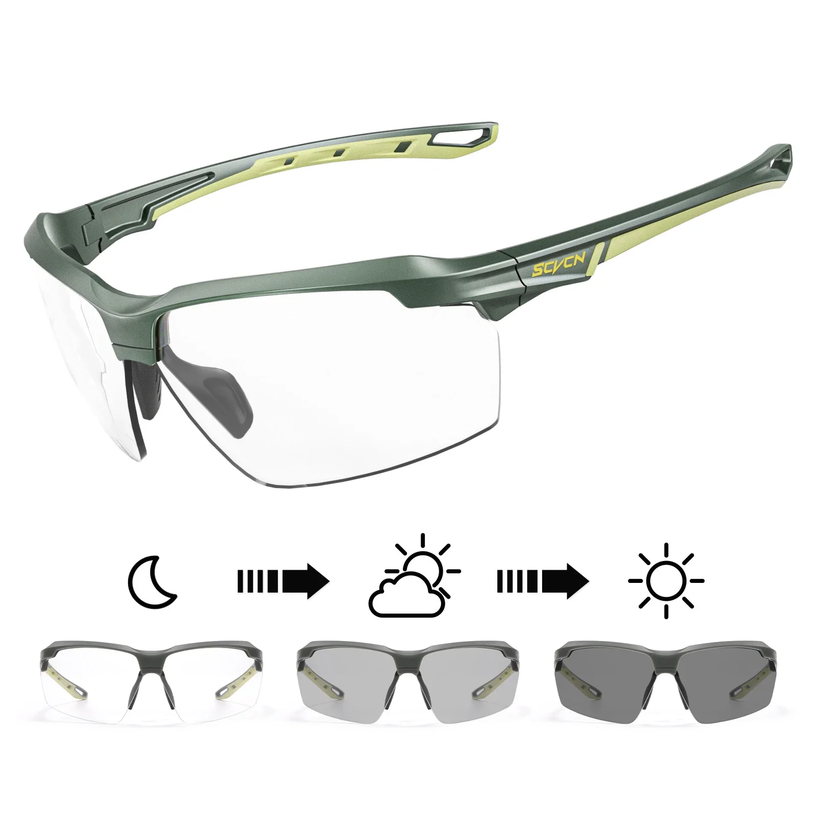 3PACKS SCVCN Meekleurende Fietsen Zonnebril Bril Fiets MTB Fiets Wandelen Golf UV400 Sportbril voor Mannen Vrouwen Baseball - afbeelding 1