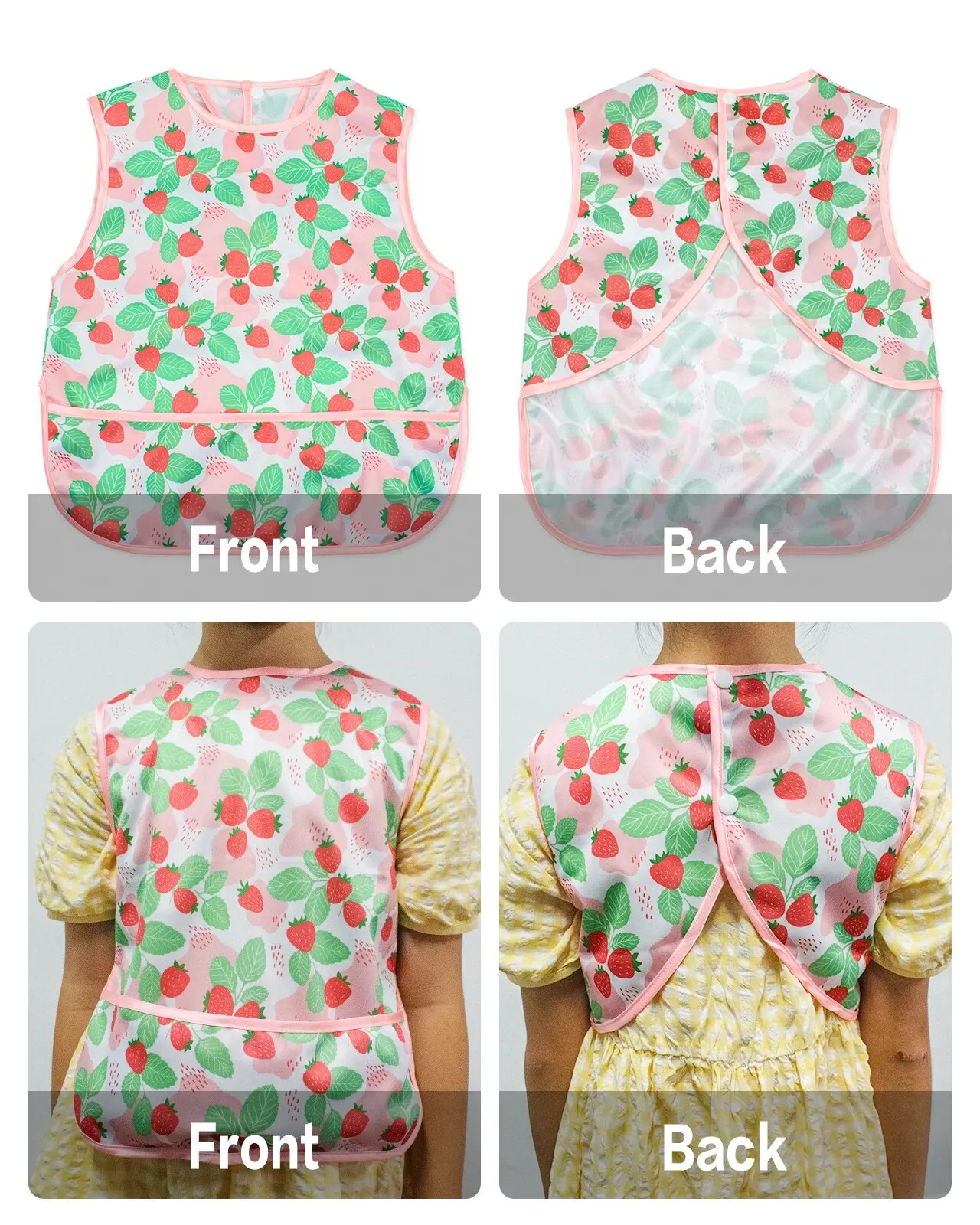 1Piece With Pocket Waterproof Printing Sleeveless Baby Feeding Bib Easy To Clean Reusable Washable Baby Bib