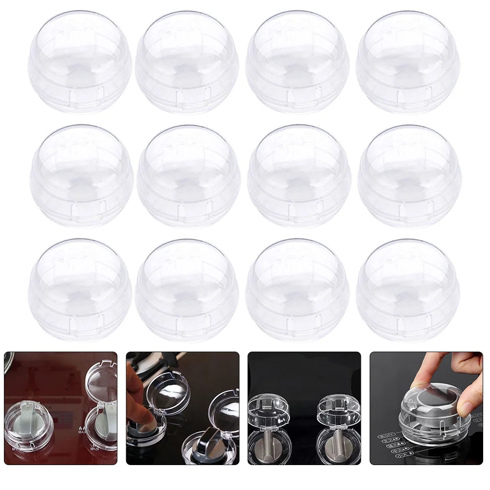 12 قطعة مقبض موقد غاز يغطي سلامة الطفل أقفال واقية العالمي موقد المطبخ مقبض أمان الحرس الطفل غطاء مقاوم