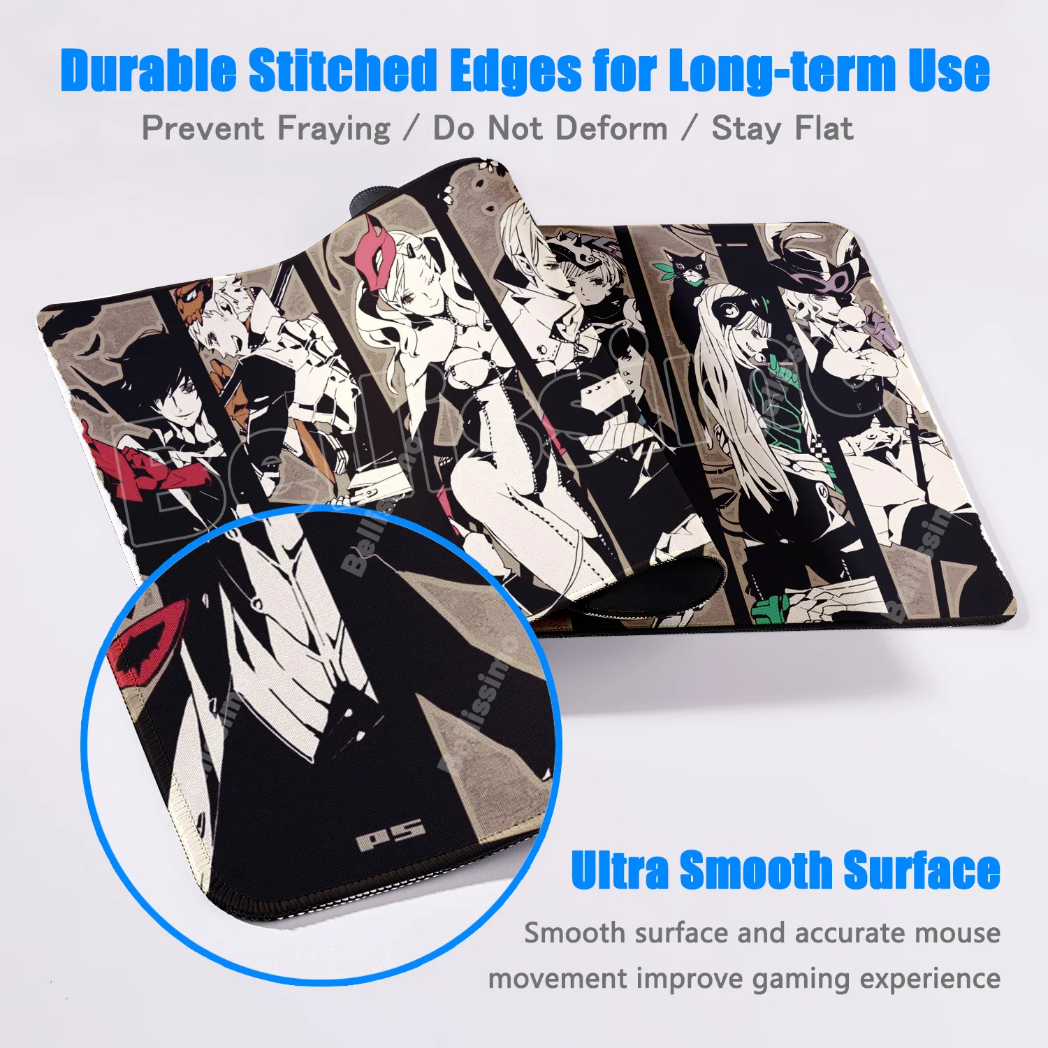 حصيرة مكتبية ألعاب ماوس P-persona 5 قطعة ماوس الوسادة مكتب المطاط مكتب منصات كبيرة ماوس عدم الانزلاق للكمبيوتر هدية ماوس الحصير