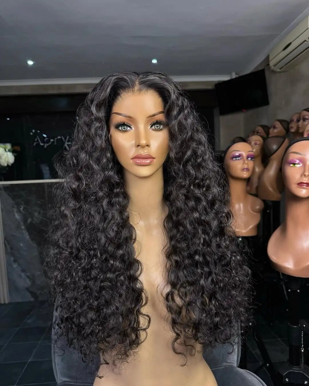 250% Curly Deep Water Wave 13x4 HD Lace Front Wigs PrePlucked Brazilian 100% Human Hair 13x6 Lace Frontal Human Hair Wigs 5x5 HD Glueless Human Hair Closure Wig 40 Inch