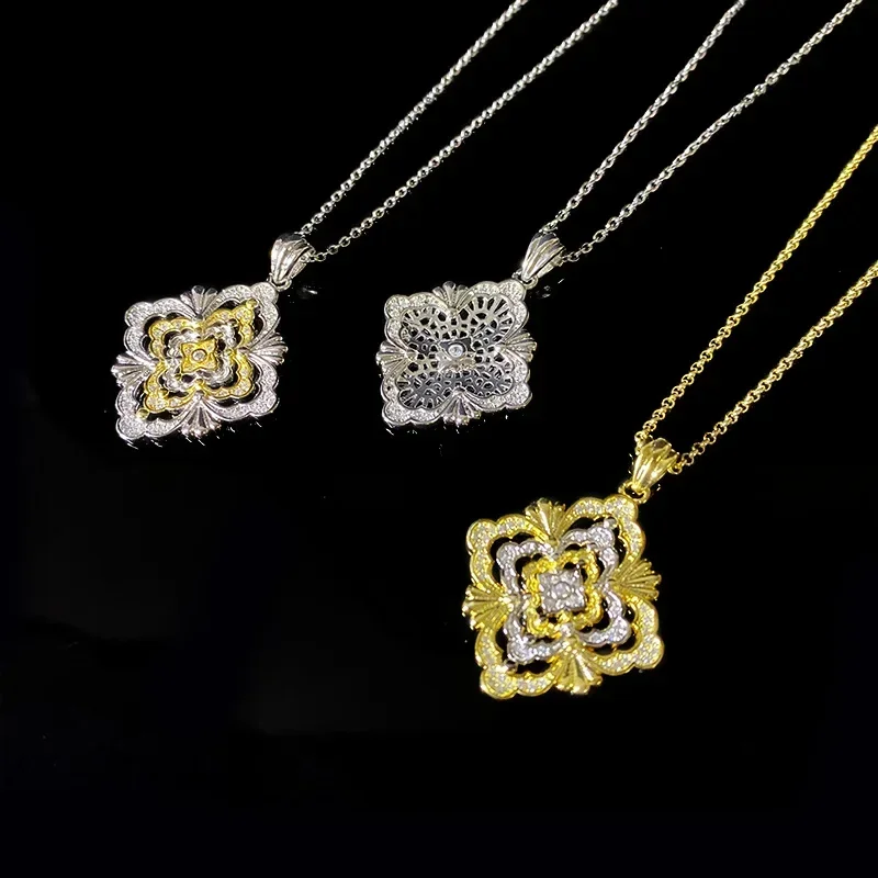 

MDL Moissanit. Style Hand-drawn, Hand-split Gold-plated, Vintage European And American Style Pendant.