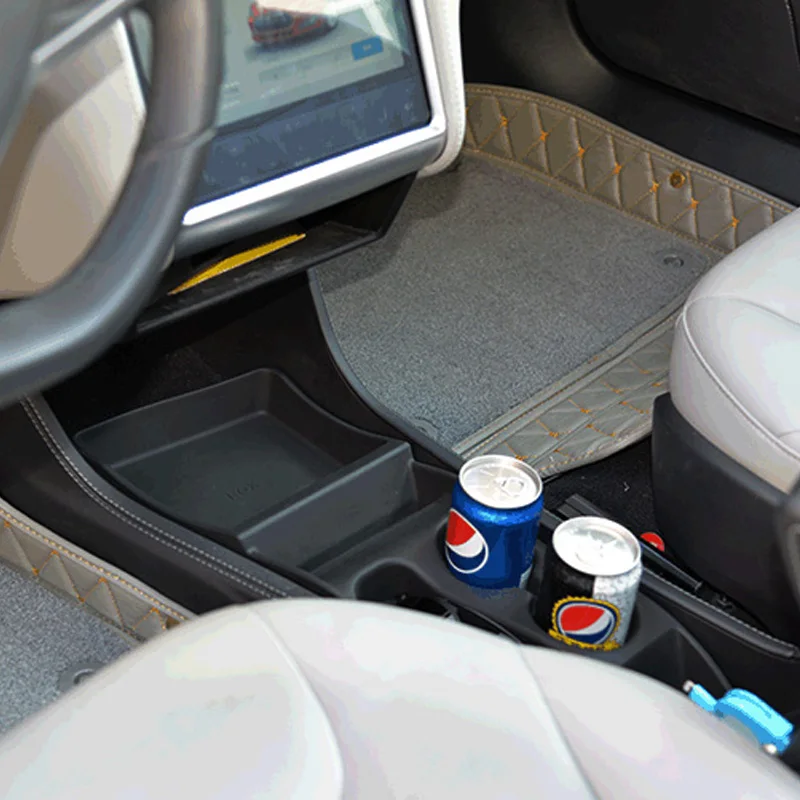 

For Tesla Model S 2012-2016 Car Central Armrest Storage Box Center Cup Phone Holder Glasses Box Organizer Auto Accessories