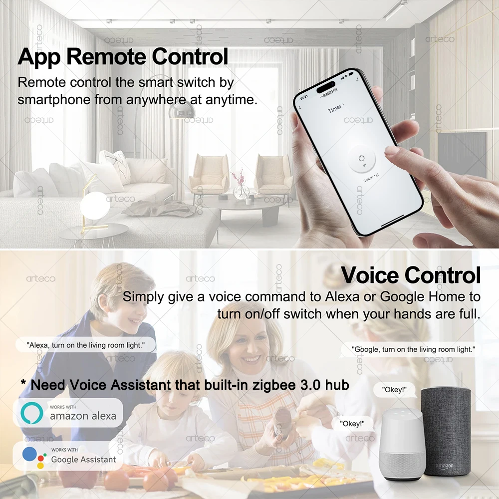 16A Mini ZigBee Smart Switch Module DIY Light Relay Breaker Intelligent Life App Control,Home Automation Works with Alexa Google