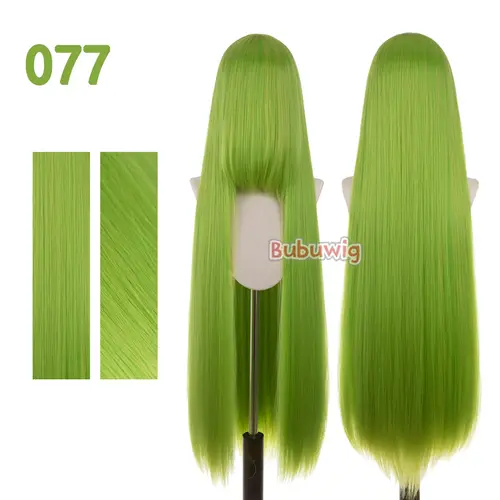 Bubuwig Synthetic Hair 100cm Long Straight Pure Color Cosplay Wigs Over 100 Colors Black White Red Blue Brown Wig Heat Resistant - Image 43