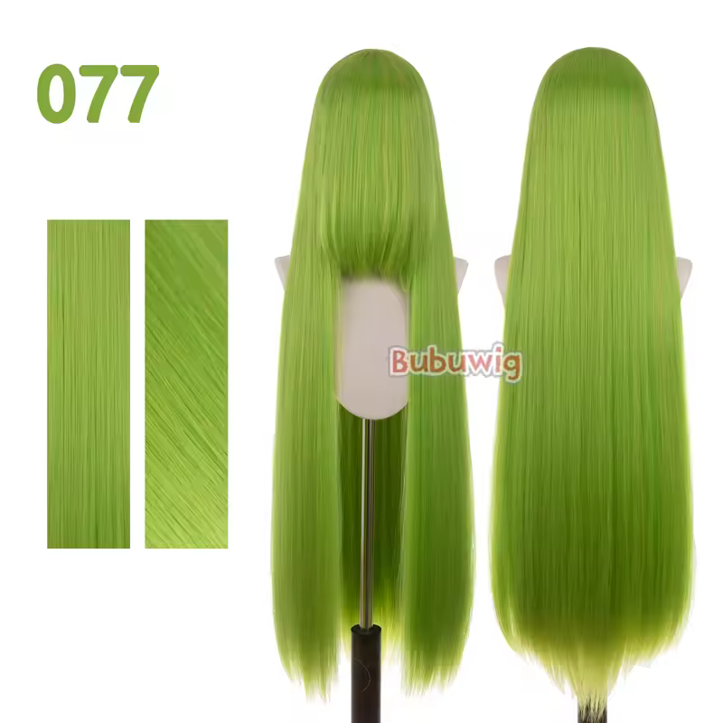 Bubuwig Synthetic Hair 100cm Long Straight Pure Color Cosplay Wigs Over 100 Colors Black White Red Blue Brown Wig Heat Resistant - Image 43