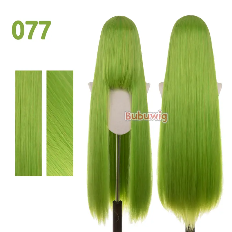 Bubuwig Synthetic Hair 100cm Long Straight Pure Color Cosplay Wigs Over 100 Colors Black White Red Blue Brown Wig Heat Resistant - Image 43