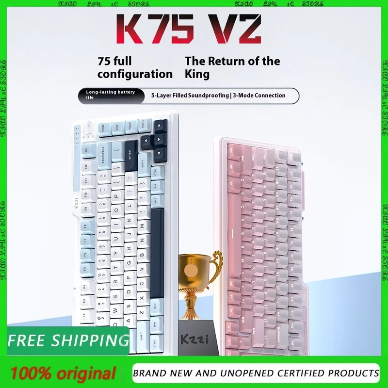 

KZZI K75 V2 Mechanical keyboard the third mock examination wireless bluetooth game computer laptop customized keyboard boy gift