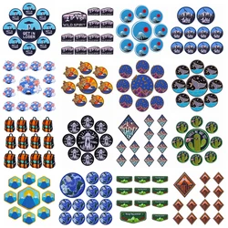 10PCS Mountain Camping Patch Wave Embroidery Patch Iron On Patches For Clothing thermoadhesive Patches On Clothes Jacket DIY