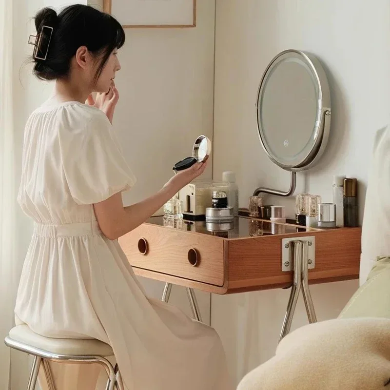 Tocador De pared con espejo plegable, estación De Maquillaje que ahorra espacio, Tocador De Maquillaje, escritorio De Maquillaje Penteadeira